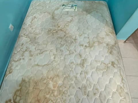 Mattress cleaning in Kepong: single mattress, before