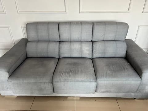 The same three-seat sofa after Mr Clean & Clean cleaned it