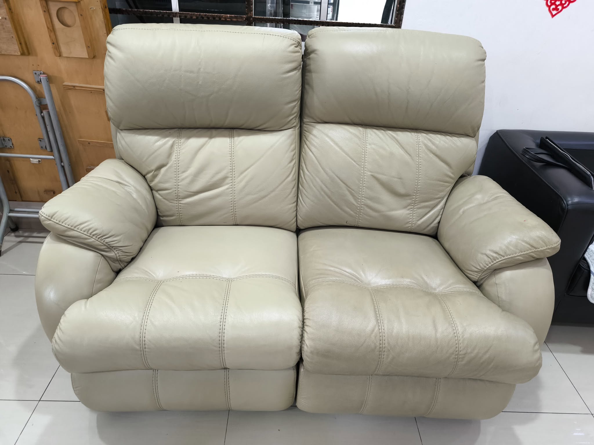 Leather sofa finished